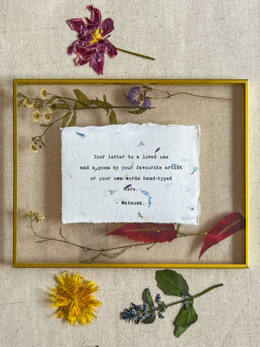 Custom Poem on Cornflower paper
