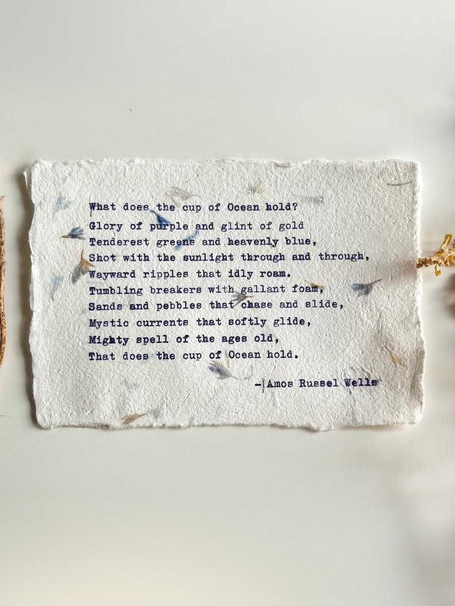 Custom Poem on Cornflower paper