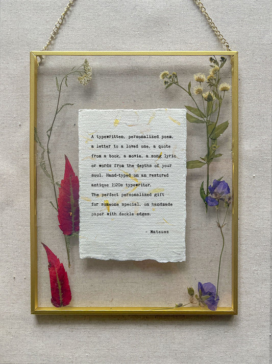 Custom Poem on Calendula paper