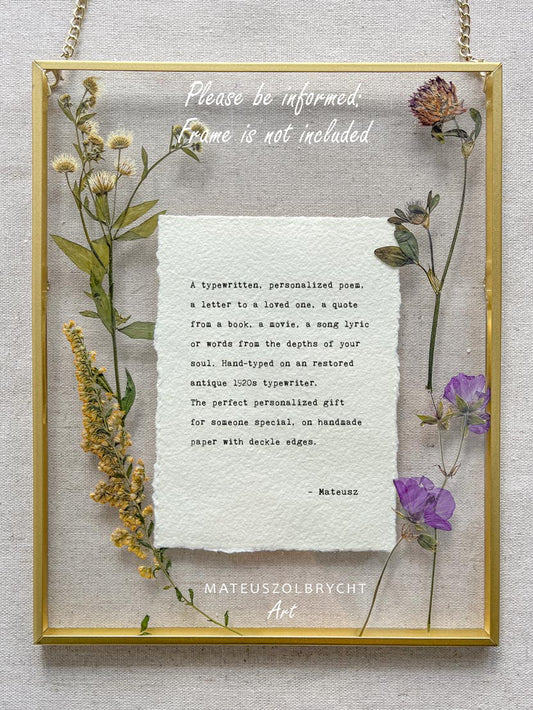 Custom Quote on Cotton rag paper