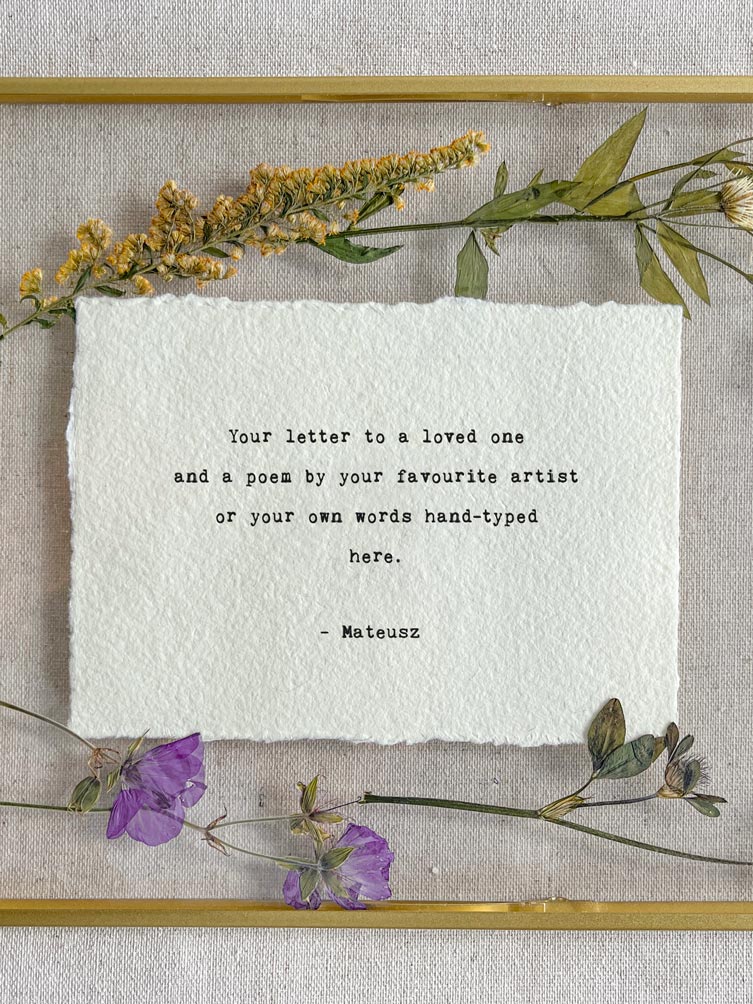 Custom Quote on Cotton rag paper