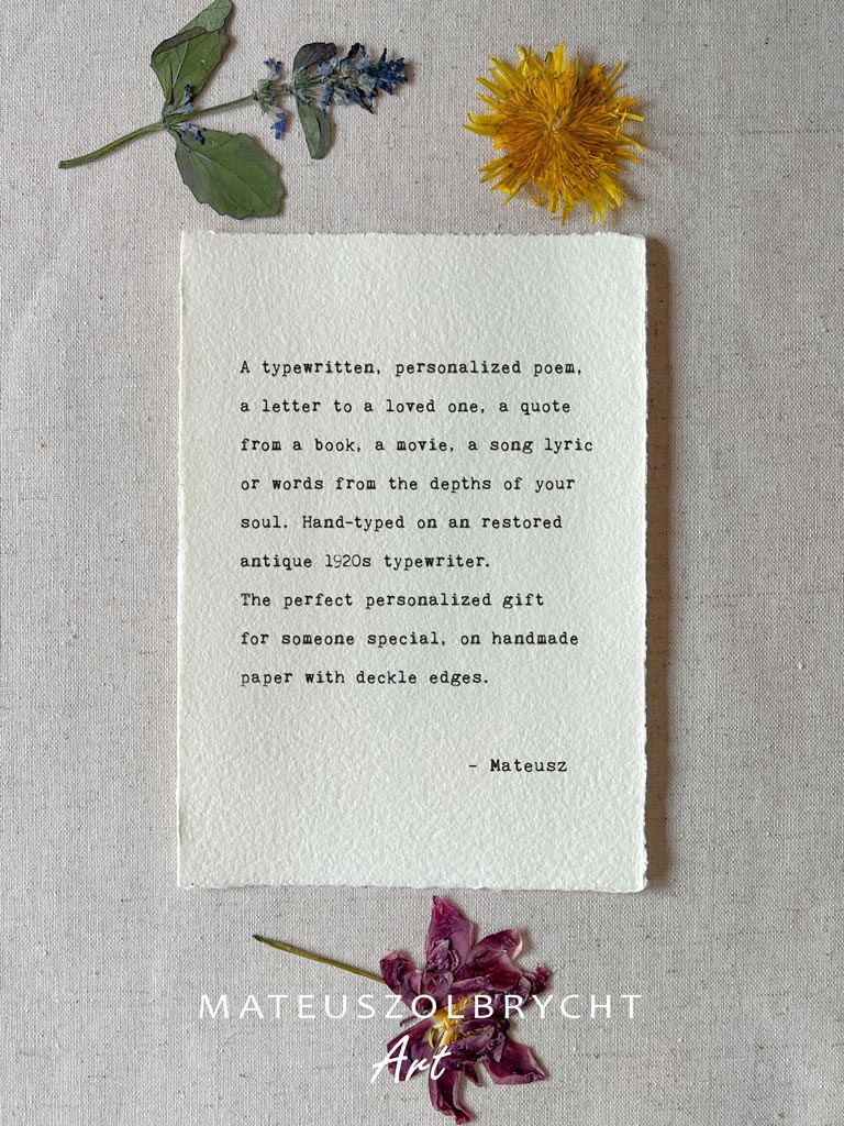Custom Quote on Cotton rag paper
