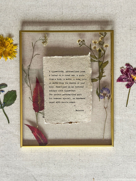 Custom Poem on coffee grounds paper