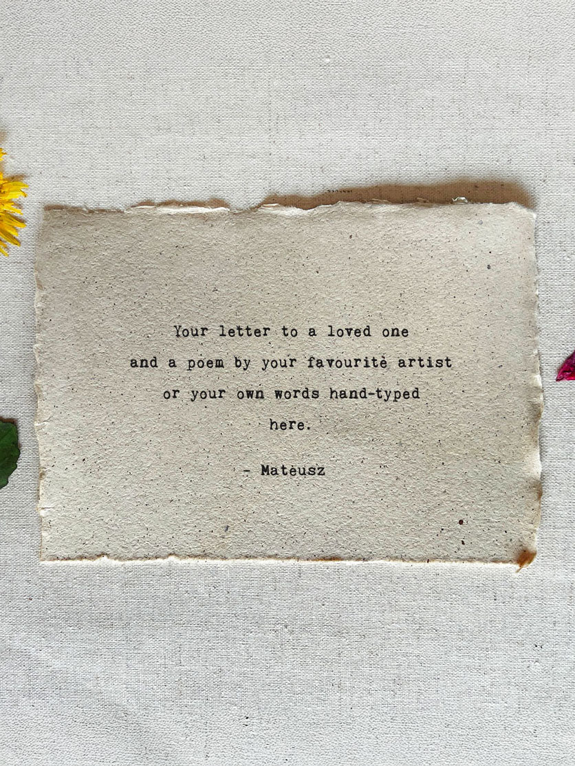 Custom Poem on coffee grounds paper