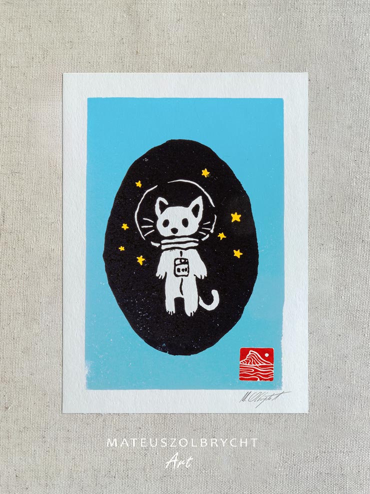 Astronaut Cat - Blue