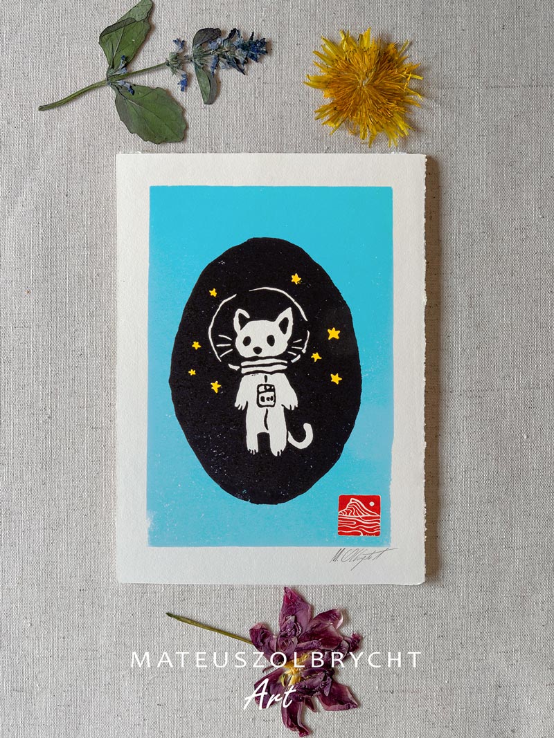 Astronaut Cat - Blue