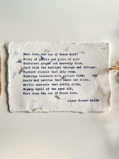 Custom Poem on Cornflower paper
