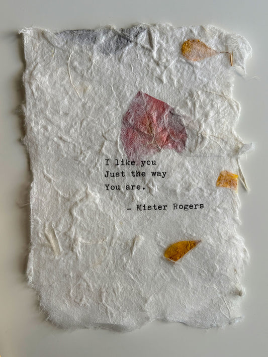 Personalized Poem on pressed flowers paper