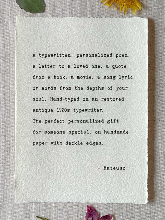 Custom Quote on Cotton rag paper