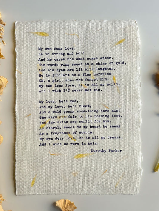 Custom Poem on Calendula paper