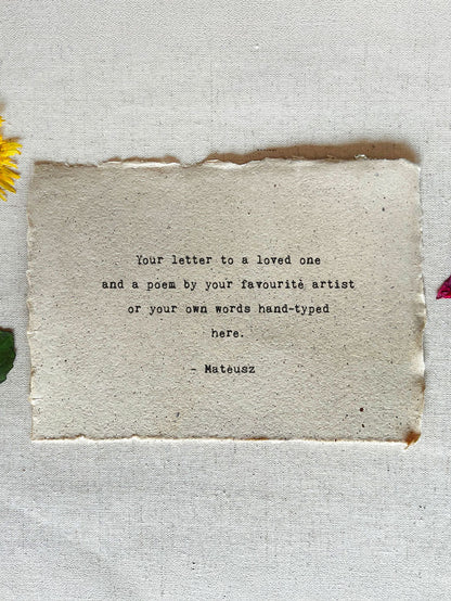 Custom Poem on coffee grounds paper